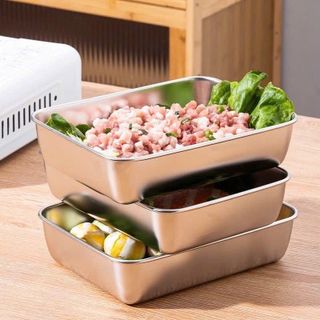 Combo 5 Hộp Khay Inox Lớn – Kèm Nắp.