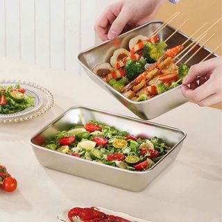 Combo 5 Hộp Khay Inox Lớn – Kèm Nắp.