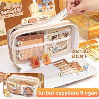 Túi Bút Capybara 9 ngăn – Full VAT