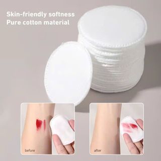 Bông Tẩy Trang EMOST 150 Miếng – 100% Cotton Mềm Mịn, Thấm Hút Tốt, Không Xơ