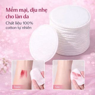 Bông Tẩy Trang EMOST 150 Miếng – 100% Cotton Mềm Mịn, Thấm Hút Tốt, Không Xơ