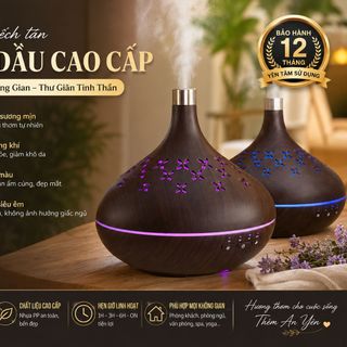 Máy Khuếch Tán Tinh Dầu Vân Gỗ - Thoáng Khí Tươi Mát