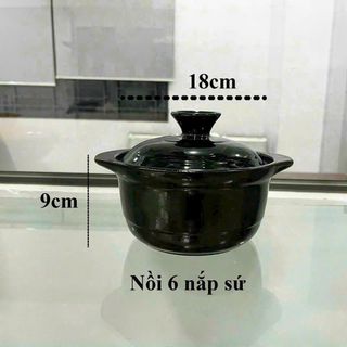 NỒI ĐẤT SỨ NẮP SỨ 6in ĐH LOẠI 1 - CHỊU NHIỆT CAO (T12)