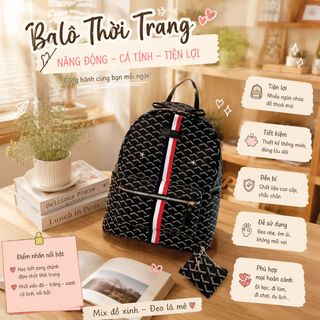 BALO DA NAM NỮ HỌA TIẾT VẢY RỒNG PHỐI SỌC KÈM VÍ NHỎ VỪA A4 SIÊU HOT W446 - WINNIE HOUSE
