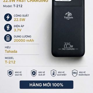 pin sạc dự phòng Tahada T-212 với dung lượng 20000mAh.