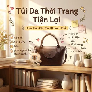 TÚI ĐEO CHÉO – KẸP NÁCH DA PU CAO CẤP CỰC DỄ MIX ĐỒ, TẶNG KÈM GẤU W753 - WINNIE HOUSE