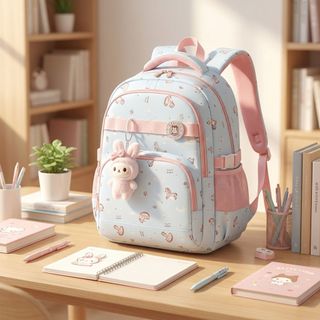 🐰BALO A3001 – HỌA TIẾT THỎ SIÊU CUTE, KÈM MÓC GẤU DỄ THƯƠNG