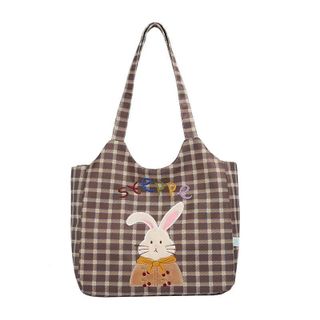 🐰 TÚI TOTE A6089 THỎ – HỌA TIẾT THỎ DỄ THƯƠNG, PHỐI CARO SIÊU XINH