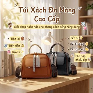 TÚI XÁCH NỮ DA GẠO CỠ LỚN 3 NGĂN DÂY ĐEO BẢN TO W656 - WINNIE HOUSE