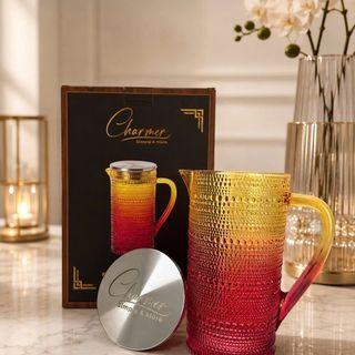 Bình Nước Thủy Tinh Cao Cấp CHARMER(1L) Họa Tiết Giọt Sương Sang Trọng - Bình Nước Thủy Tinh Pha Trà Decor Phòng