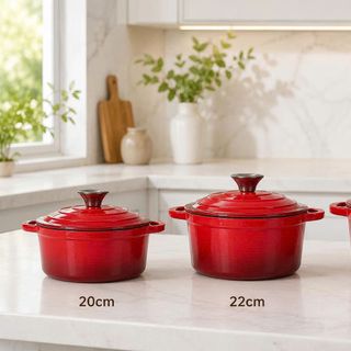 Nồi Gang Đúc CHARMER Tráng Men Size 22cm – Nồi Hầm, Kho Cá, Nấu Canh Giữ Nhiệt Lâu, Phù Hợp Mọi Loại Bếp