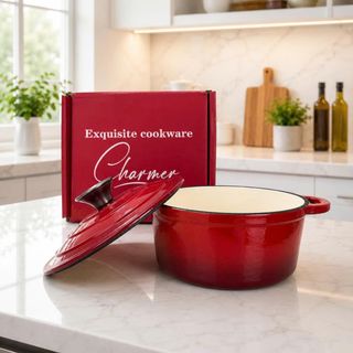 Nồi Gang Đúc CHARMER Tráng Men Size 24cm – Nồi Hầm, Kho Cá, Nấu Canh Giữ Nhiệt Lâu, Phù Hợp Mọi Loại Bếp