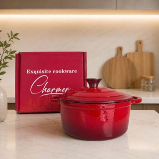 Nồi Gang Đúc CHARMER Tráng Men Size 24cm – Nồi Hầm, Kho Cá, Nấu Canh Giữ Nhiệt Lâu, Phù Hợp Mọi Loại Bếp