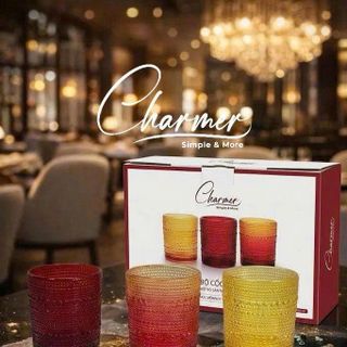 Bộ 6 Cốc Thủy Tinh Cao Cấp CHARMER Họa Tiết Giọt Sương Sang Trọng - Ly Thủy Tinh Decor Phòng Khách, Tiếp Khách, Làm Quà