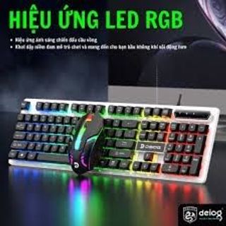 Combo bàn phím và chuột gaming có dây Deiog DY-911 chính hãng.Bàn phím có thiết kế full 104 phím với hệ thống đèn LED RGB màu cầu vồng
