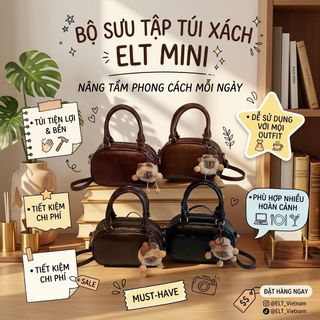 TÚI XÁCH NỮ 2 QUAI XÁCH DA NHĂN BÓNG SANG CHẢNH KÈM GẤU NHỎ GỌN CỰC CHẤT W627 - WINNIE HOUSE