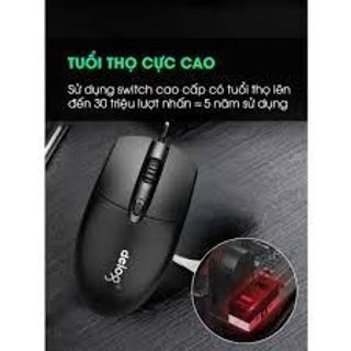Chuột máy tính có dây Deiog DY- màu đen, được thiết kế siêu mỏng cho cả văn phòng và chơi game