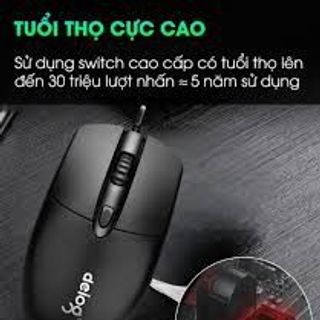 Chuột máy tính có dây Deiog DY- màu đen, được thiết kế siêu mỏng cho cả văn phòng và chơi game