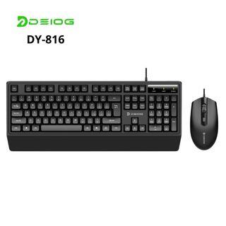 Bộ combo bàn phím và chuột có dây DEIOG DY-816.Bộ sản phẩm có thiết kế công thái học với phần tựa cổ tay tích hợp để sử dụng thoải mái.