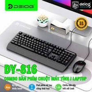 Bộ combo bàn phím và chuột có dây DEIOG DY-816.Bộ sản phẩm có thiết kế công thái học với phần tựa cổ tay tích hợp để sử dụng thoải mái.