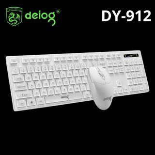 Combo bàn phím và chuột có dây DEIOG DY-912 màu trắng chính hãng.Bàn phím có thiết kế full size 104 phím, phù hợp cho cả văn phòng và chơi game.