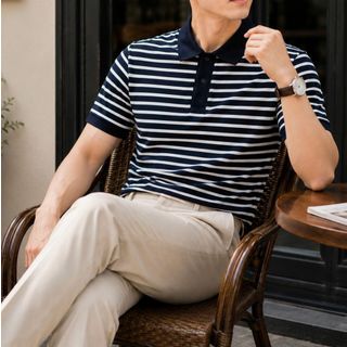 Polo kẻ sọc. Chất vải dệt cao cấp mềm mịn.
