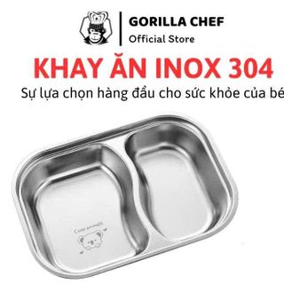 KHAY CƠM INOX 304 2 NGĂN GORILLA CHEF CAO CẤP (T200)