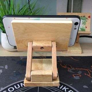 ghế kê điện thoại ipad bằng gỗ có hoạ tiết