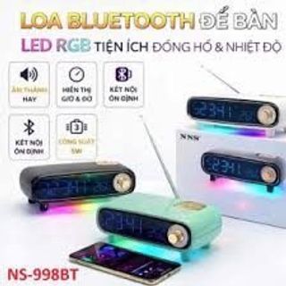 Loa Bluetooth mini NNS NS-998BT với thiết kế retro kết hợp đèn LED RGB.