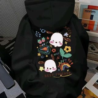Áo khoác bé gái Hoodie Zip nỉ bông phong cách Hàn Quốc đơn giản thanh thoát in hình ngộ nghĩnh