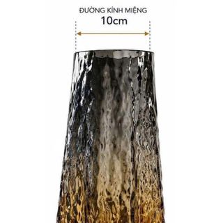 Bình Hoa Thủy Tinh Vân Nổi Charmer Màu Khói Hổ Phách - Bình Cắm Hoa Thủy Tinh Soda-lime Cao Cấp, Sang Trọng