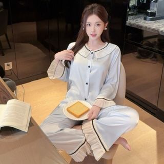 Bộ Ngủ Lụa Phối Bèo Tinh Tế QCCC