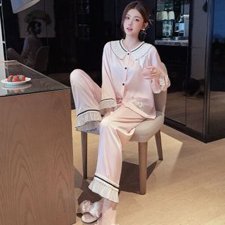 Bộ Ngủ Lụa Phối Bèo Tinh Tế QCCC