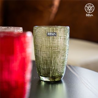 Bộ 6 cốc thủy tinh vân lưới SEKA 420ml Mix 6 màu