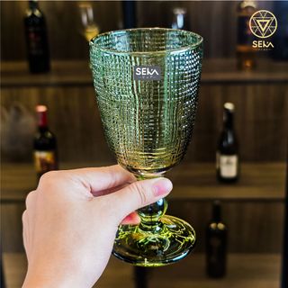 Bộ 6 ly thủy tinh vân lưới SEKA 240ml Màu xanh matcha