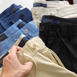 LINEN POLO LƯNG THUN.  Fom ống đứng.