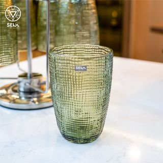 Bộ 6 cốc thủy tinh vân lưới SEKA 420ml Màu xanh matcha