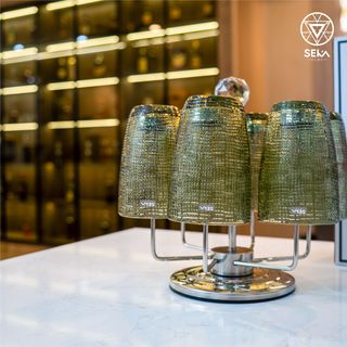 Bộ 6 cốc thủy tinh vân lưới SEKA 420ml Màu xanh matcha