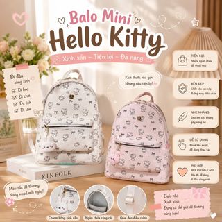 BALÔ DA PU KITTY – TẶNG KÈM THỎ BÔNG CỰC XINH W728 - WINNIE HOUSE
