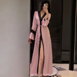 Set Lụa Ngủ Hai Dây Phối Ren Cao Cấp QC