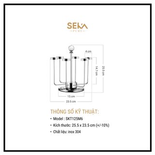 Giá úp cốc inox xoay 360 độ SEKA
