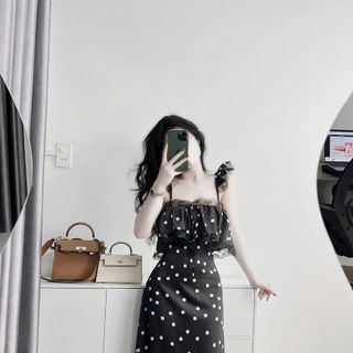 VÁY KATE LỤA CÁNH TIÊN PHỐI REN