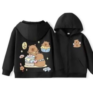 Áo hoodie có khóa kéo chất liệu nỉ mềm mịn in hình CAPYPARA siêu dễ thương