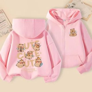 Áo hoodie có khóa kéo chất liệu nỉ mềm mịn in hình CAPYPARA siêu dễ thương