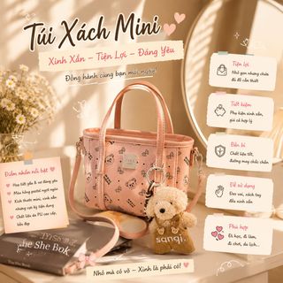 TÚI XÁCH NỮ KẸP NÁCH ĐEO CHÉO HỌA TIẾT GẤU SIÊU DỄ THƯƠNG W745 - WINNIE HOUSE