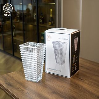 Bình hoa thủy tinh dáng tháp SEKA Màu trắng