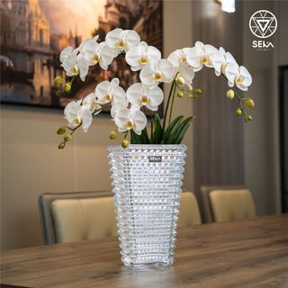 Bình hoa thủy tinh dáng tháp SEKA Màu trắng