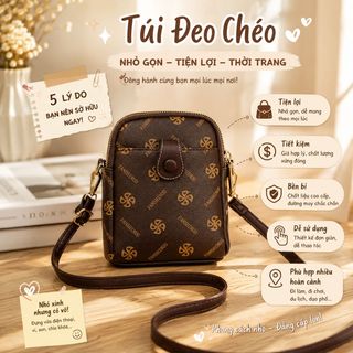 TÚI ĐEO CHÉO ĐỰNG ĐIỆN THOẠI HỌA TIẾT SANG TRỌNG WH484 - WINNIE HOUSE