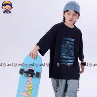 Set áo phông mix quần bò túi hộp cho bé trai dòng size lớn 120-170
