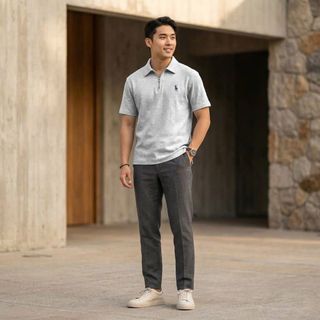 Áo thun polo nam cao cấp. Chất vải dệt cotton dày mịn.